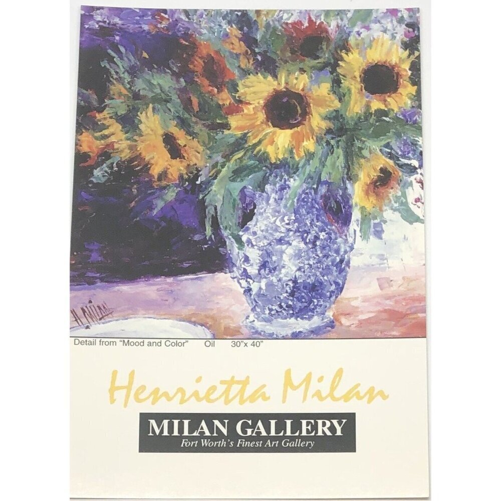 4"x6" Postcard Print MOOD AND COLOR Texas Impressionist Painter HENRIETTA MILAN